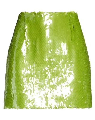16arlington Woman Mini Skirt Light Green Size 10 Polyester