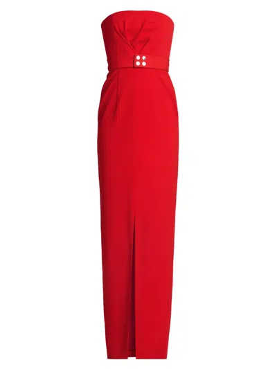 16arlington Women's Lights On Aeta Strapless Crepe Gown In Red