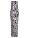 16arlington Minelli Devore Strapless Midi Dress In Purple