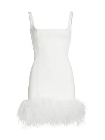 16arlington Women's Sior Seamed Feather Minidress In Bianco