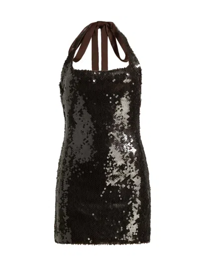 16arlington Women's Syre Sequined Halter Minidress In Black