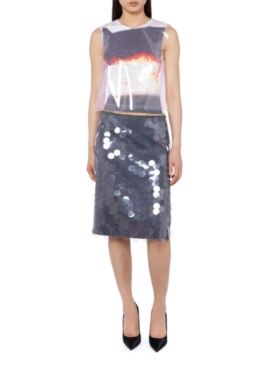 16arlington Women's Tarano Printed Film Top In Blue Print Pink