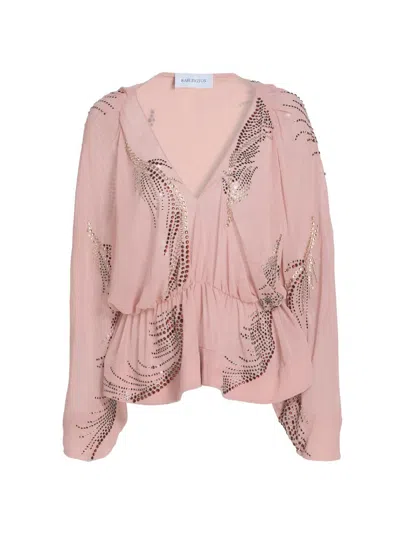 16arlington Women's Tula Hotfix Chiffon Top In Pink