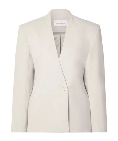 16arlington Woven Waist-cinching Suit Jacket In Neutral