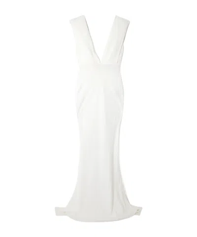 16arlington Sina Cape-effect Crepe Gown In White