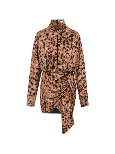 16arlington Zambra Printed Mini Dress In Brown