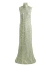 16arlington Zegli Lace Sequinned Gown In Green