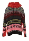 MSGM MSGM PATTERNED FRONT HOODIE