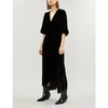 GANNI ALDINE VELVET MIDI WRAP DRESS