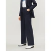 GANNI HEWITT CHECKED HIGH-RISE WIDE WOVEN TROUSERS