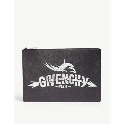 Givenchy Logo Clutch Bag In Black/white