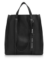 Marc Jacobs Tag Oversized Leather Tote Bag In Black