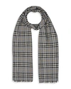 Burberry Metallic Vintage Check Wool Silk Blend Scarf In Pewter Gray
