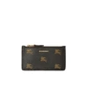 BURBERRY EQUESTRIAN KNIGHT LEATHER ZIP CARD CASE