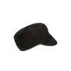 GUSHLOW & COLE LEATHER TRIMMED SHEARLING CAP,2883816