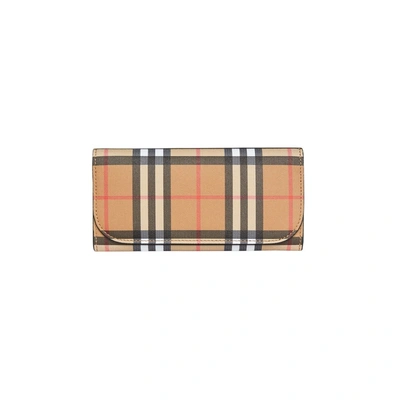 Burberry Vintage Check And Leather Continental Wallet