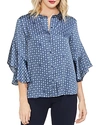 VINCE CAMUTO PRINTED RUFFLE-SLEEVE BLOUSE,9168101