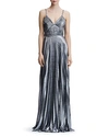 MARCHESA NOTTE PLEATED LAME GOWN,N26G0757