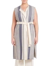 LAFAYETTE 148 PLUS AWNING STRIPE VEST,0400095400511