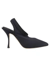 Dolce & Gabbana Lori Black Stretch Jersey Sling Back In Nero