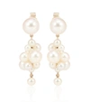 Sophie Bille Brahe Botticelli 14kt Gold Earrings With Pearls