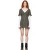 MARC JACOBS MARC JACOBS BROWN AND BEIGE REDUX GRUNGE MINI DRESS