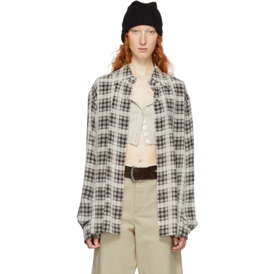 Marc Jacobs Oversized Checked Silk-chiffon Shirt In Green