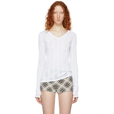 Marc Jacobs Redux Grunge Pointelle Sweater In White