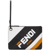 FENDI FENDI BLACK AND WHITE MEDIUM FENDI MANIA TRIPLETTE CLUTCH