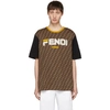 FENDI FENDI BROWN FENDI MANIA T-SHIRT