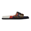 Fendi Logo-appliquéd Printed Coated-canvas And Rubber Slides In Blue