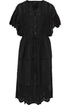 LOVE SAM LOVE SAM WOMAN PLEATED BRODERIE ANGLAISE DRESS BLACK,3074457345619763769