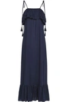 ANTIK BATIK ANTIK BATIK WOMAN TASSELED RUFFLED VOILE MAXI DRESS INDIGO,3074457345619689710