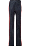 CALVIN KLEIN 205W39NYC VELVET-TRIMMED HIGH-RISE STRAIGHT-LEG JEANS,3074457345619765636