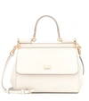 Dolce & Gabbana Sicily Small Leather Shoulder Bag In White