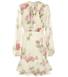 GIAMBATTISTA VALLI FLORAL-PRINTED SILK DRESS,P00351921