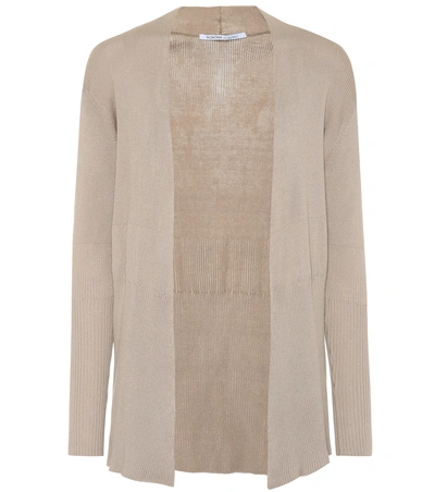 Agnona Cotton And Silk Cardigan In Beige