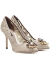 DOLCE & GABBANA BELLUCI EMBELLISHED LACE PUMPS,P00354405