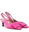 Marni Satin Squared Cap Toe Sling Back In Pink