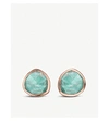 Monica Vinader Rose Gold Plated Vermeil Silver Siren Amazonite Stud Earrings