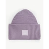 ACNE STUDIOS PANSY FACE KNITTED WOOL BEANIE