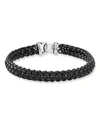 David Yurman The Chain Collection Woven Chain Bracelet In Black/silver