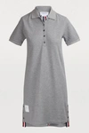 Thom Browne Button-fastening Stripe-detail Mini Dress In Light Grey