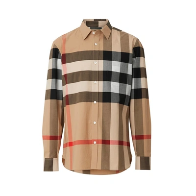Burberry Men's Archive Beige Ip Chk Somerton Checked Regular-fit Stretch-cotton Shirt In Brown