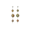 BURBERRY MARBLED RESIN PALLADIUM-PLATED DROP EARRINGS