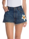 ALANUI Hawaiian Flowers Jean Shorts