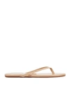 Tkees Lily Glossy Leather Flat Thong Sandals In Beige