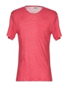 Mc2 Saint Barth Man T-shirt Red Size S Linen