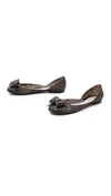 Ferragamo Nilly Jelly D'orsay Flats In Nero