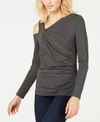 VINCE CAMUTO RUCHED COLD-SHOULDER TOP, CREATED FOR MACY'S